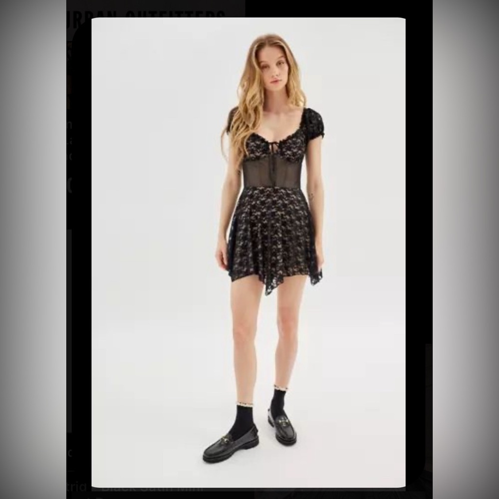 Urban Outfitters lace/mesh nude corset dress | size XL-TG